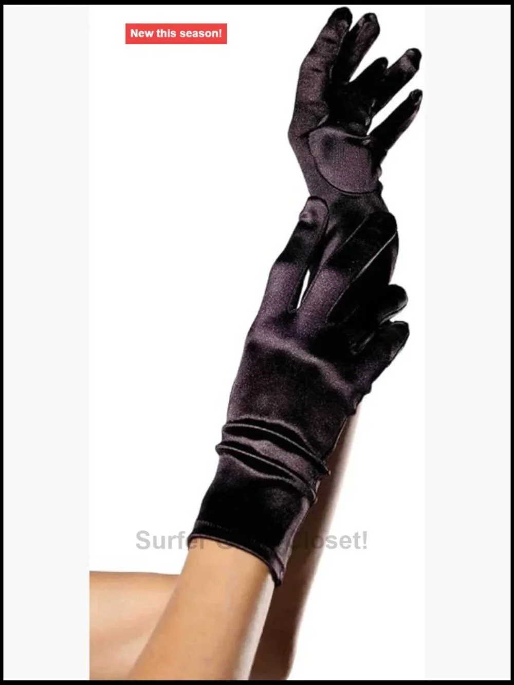 Satin Wrist Length Gloves - Costume Gloves, Stretch Fit